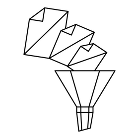 Document Filtering icon black and white clipart