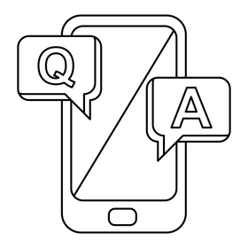 Question and Answer icon black and white clipart