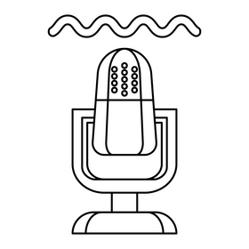 Voice Assistant icon black and white clipart