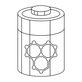 Nanotechnology battery black and white clipart