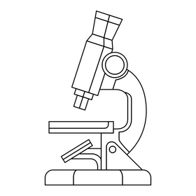 Nanotechnology Microscope black and white clipart