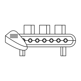 Conveyor black and white clipart