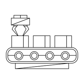 Production Technology Packaging Machine black and white clipart