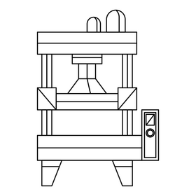 Hydraulic Press black and white clipart