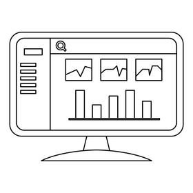 Production Technology Real Time Monitoring black and white clipart