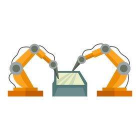 Robot welding machine clipart