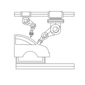 RPA Automotive Manufacturing black and white clipart