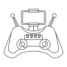 Unmanned Aerial Vehicle Controller black and white clipart