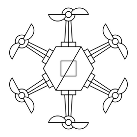 Unmanned Aerial Vehicle Microcopter black and white clipart