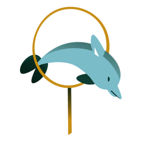Dolphin jumping cartoon clipart