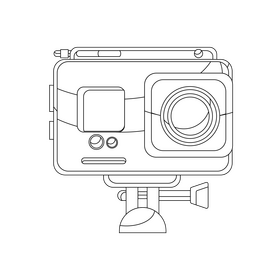 Action camera black and white clipart