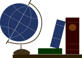 Books and globe clipart
