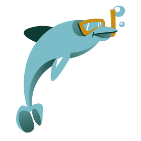 Dolphin underwater cartoon clipart