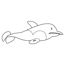 Dolphin happy black and white clipart free download