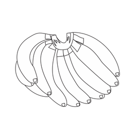 Bananas drawing black and white clipart