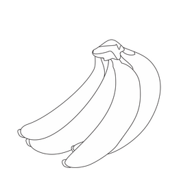 Free banana black and white clipart