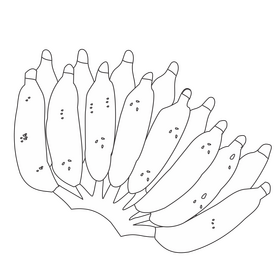 Cartoon bananas black and white clipart