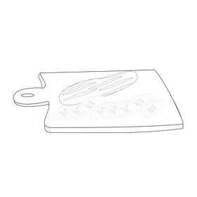 Cutting cucumbers black and white clipart