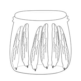 Cucumbers cartoon black and white clipart