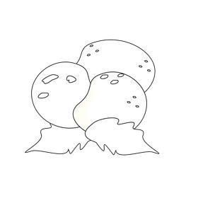 Potatos drawing black and white clipart