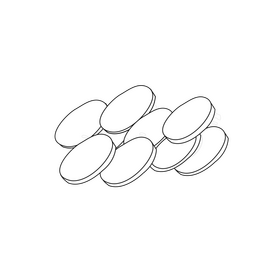 Potato slices black and white clipart