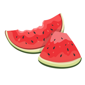 Watermelon slices fruit cartoon clipart