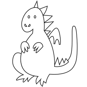 Dragon speech bubble cartoon black and white clipart free download