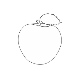 Apple cartoon black and white clipart