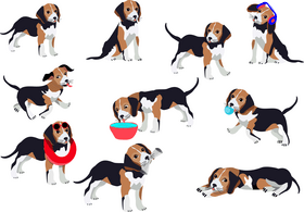 Beagle dogs vector