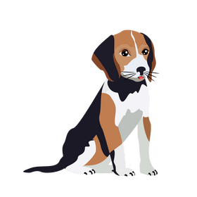 Free beagle dog sitting clipart