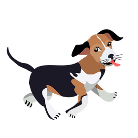 Beagle dog running drawing clipart