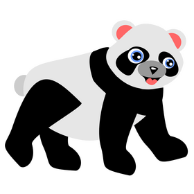 Panda bear walking illustration clipart