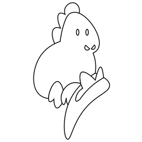 Cute dragon tail black and white clipart