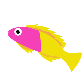 Pink and yellow tropical fish clipart
