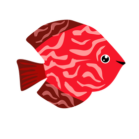 Red tropical fish drawing clipart