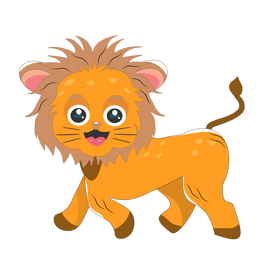 Cute baby lion illustration clipart
