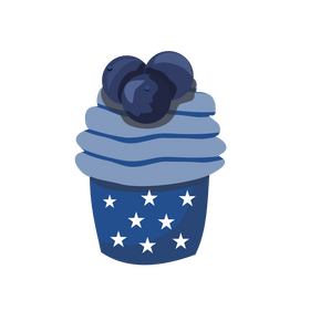 Blueberry cupcake clipart