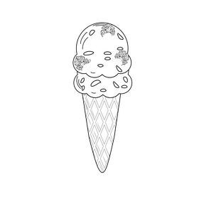 Maple walnut ice cream black and white clipart