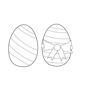 Free two easter eggs drawing black and white clipart