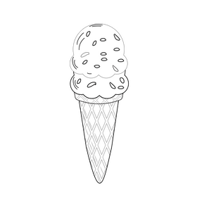 Mango ice cream illustration black and white clipart