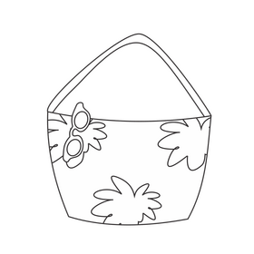 Beach bag with sunglasses black and white clipart
