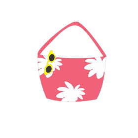 Beach bag with sunglasses clipart
