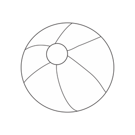 Beach ball illustration black and white clipart