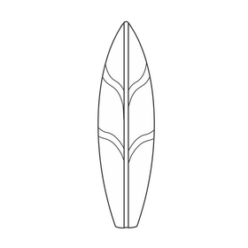 Free surf board black and white clipart