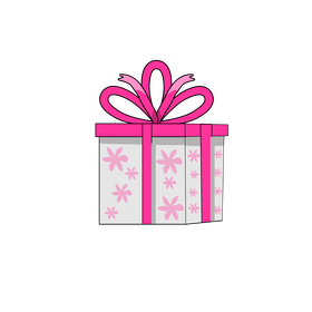 Pink flower gift box clipart