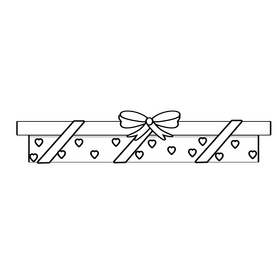 Cartoon gift box black and white clipart