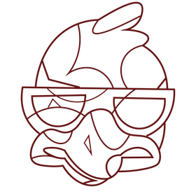 Cool duck with sunglasses black and white clipart