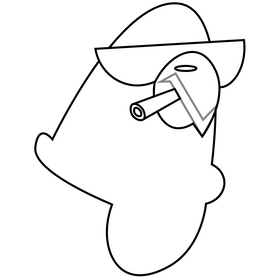 Cool cartoon eagle with sunglasses black and white clipart