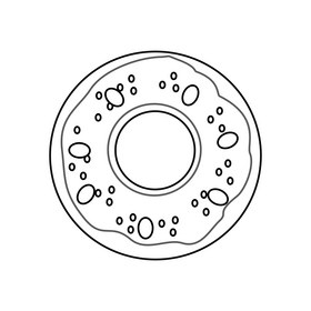 Chocolate donuts illustration black and white clipart