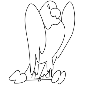 Eagle aggressive black and white clipart